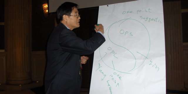 Workshop: Mr. Li Baowen (CN) explaining the TnPM Strategy, based on the Chinese philosophy.
