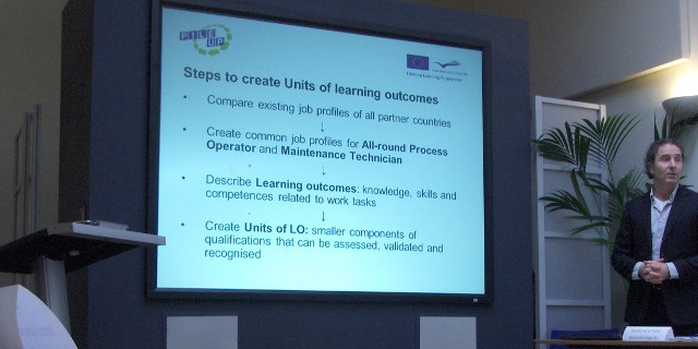 Manfred Van De Kreeke (NL) presenting the steps to create Units of Learning Outcomes.
