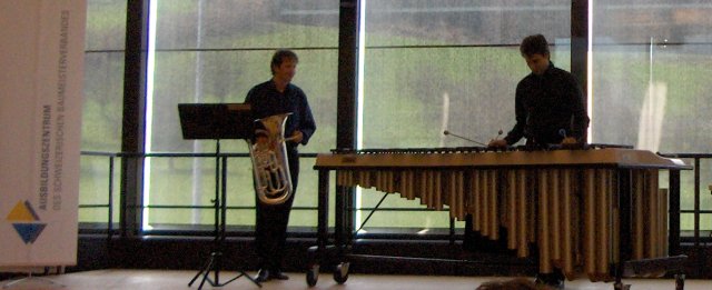 Thomas Rüedi, Euphonium und Raphael Christen, Marimbaphon,<BR>
two brilliant musicians.