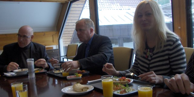 The project group during lunch.